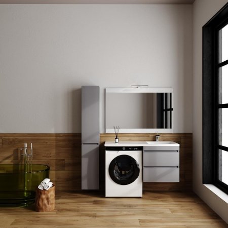 Тумба подвесная "Даллас ЛЕОН 120", Люкс серая, PLUS 