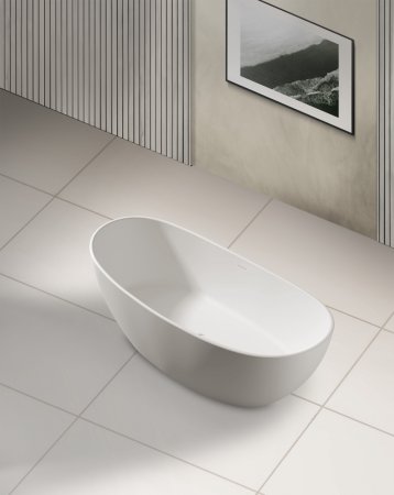 Ванна из искусственного камня ABBER Stein AS9615-1.8 белая матовая 