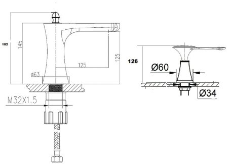 Смеситель для раковины Bronze de Luxe Yasmina 8003/B02 Хром 