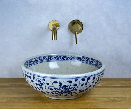 Раковина-чаша Bronze de Luxe Melody 40 2241 Синяя с искусственным состариванием 