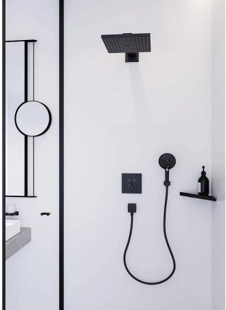 Металлическая полка Hansgrohe AddStoris 41741670 угловая Черная матовая 