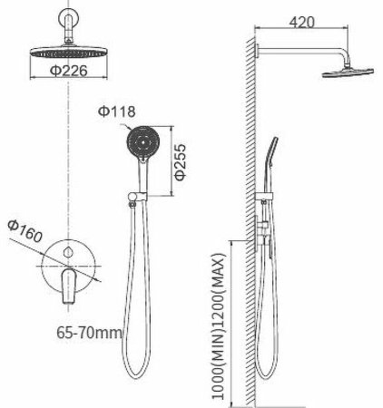 Душевая система STWORKI Малвик FT23110 Хром 