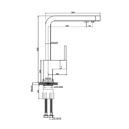 Смеситель для кухни Landberg LBKM-024 Чёрный 