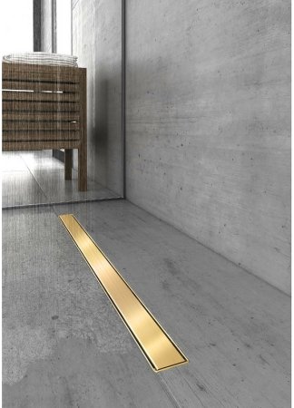 Душевой лоток Berges B1 Keramik 600 092017 с решеткой Золото глянец 