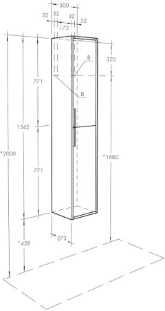 Шкаф пенал Aquaton Рико 30 1A216603RIB90 подвесной Белый Ясень фабрик 