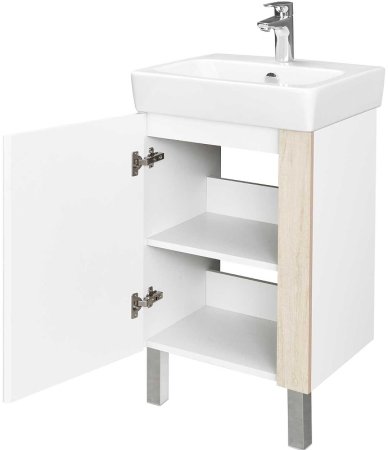 Тумба под раковину Aquaton Кантри 50 1A257801AHB20 Белая глянцевая Дуб верона 