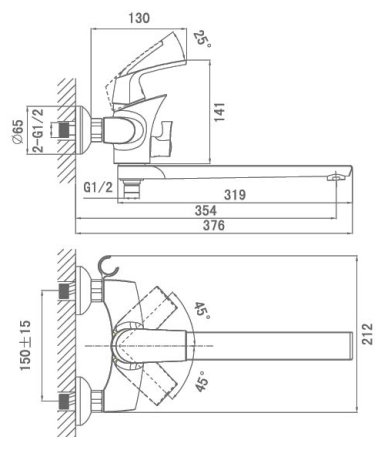 Смеситель D&K Feuerbach Rhein DA1283301 универсальный 