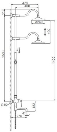Душевая система Gappo G69 G2469 Хром 