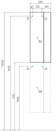 Подвесной шкаф Aquaton Терра 35 1A247503TEKA0 Дуб Кантри Антрацит 