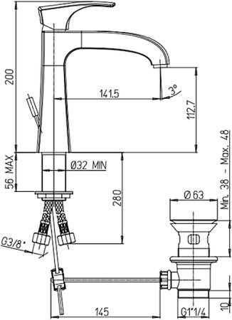 Смеситель для раковины Paini Lady 89PW211 Никель 