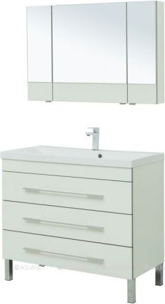 Комплект мебели для ванной Aquanet Верона 100 белый (напольный 3 ящика) 