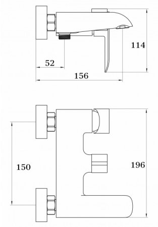 Cмеситель для ванны GANZER MARIA GZ22032C Черный\хром 