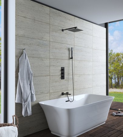 Душевой комплект Timo Petruma SX-5149/03SM с внутренней частью, черный 