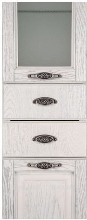 Шкаф-пенал для ванной Aquanet Тесса 35 жасмин/серебро (фасад стекло) 