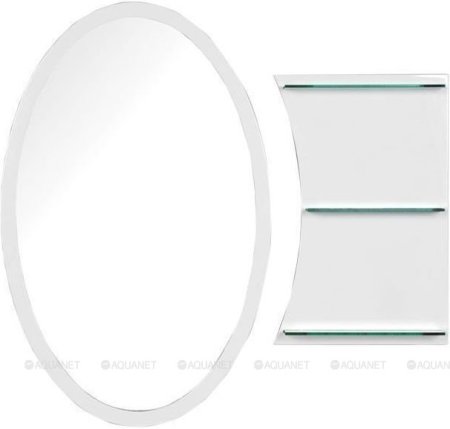 Зеркало Aquanet Опера L/R 70 белый с полкой 