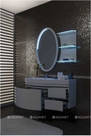 Зеркало Aquanet Опера L/R 70 белый с полкой 