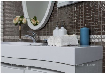 Зеркало Aquanet Опера L/R 70 белый с полкой 