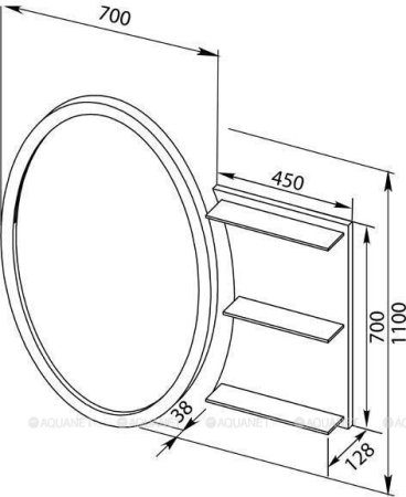 Зеркало Aquanet Опера L/R 70 белый с полкой 
