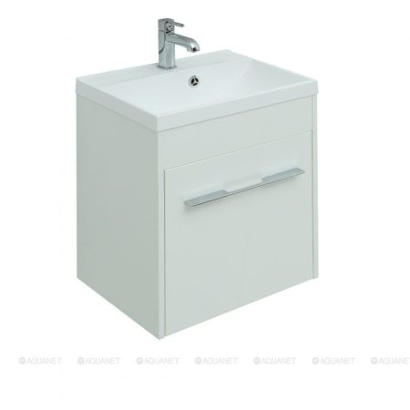 Тумба с раковиной Aquanet Августа 50 белый (ручка хром) 