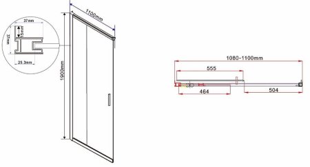 Душевой уголок Vincea Garda 110х100 VSS-1G1011CH профиль Хром стекло шиншилла 