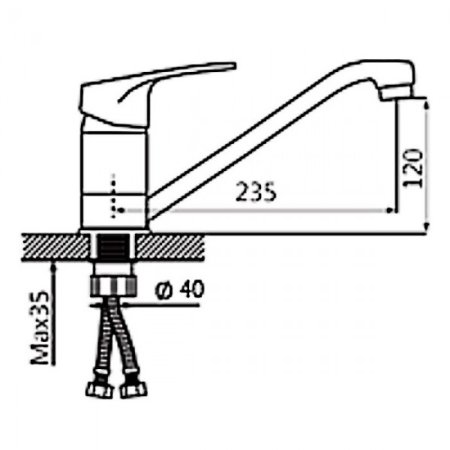 Cмеситель для кухни ViEiR V204022 Хром 