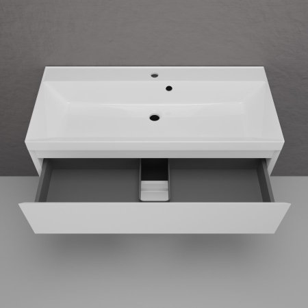 Тумба подвесная Style Line "Манхэттен 100" ЭМАЛЬ под ASTI 100 2 ящика PLUS белый матовый 