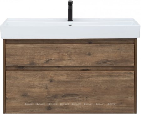 Тумба с раковиной Aquanet Nova Lite 100 дуб рустикальный (2 ящика) 