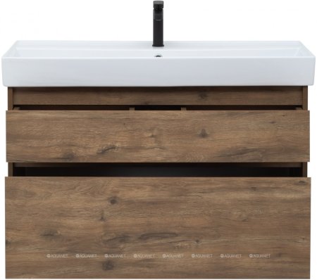 Тумба с раковиной Aquanet Nova Lite 100 дуб рустикальный (2 ящика) 
