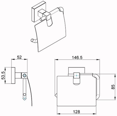 Держатель туалетной бумаги Azario Rina AZ-87010 с крышкой Хром 