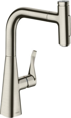 Смеситель Hansgrohe Metris Select M71 73817800 для кухонной мойки, сталь 