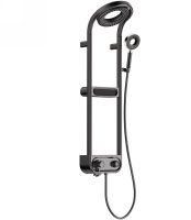 Душевая система AQUAme AQM8004B с термостатом Черная матовая