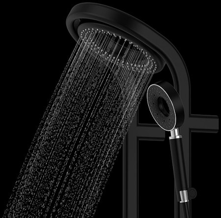 Душевая система AQUAme AQM8004B с термостатом Черная матовая 