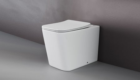 Унитаз приставной Ceramica Nova Cubic Rimless CN1809 с микролифтом, безободковый 