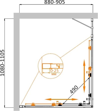 Душевой уголок Cezares Molveno AH 21 90+20 P Cr 