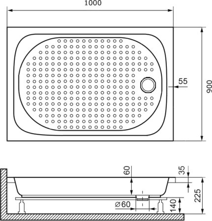 Поддон для душа RGW Acrylic Lux/TN 100x90 