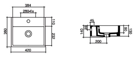 Раковина Disegno Ceramica Box BX04236101 