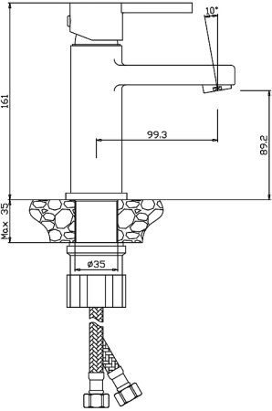 Смеситель для раковины Olive's Torres 17100TRB Черный матовый 