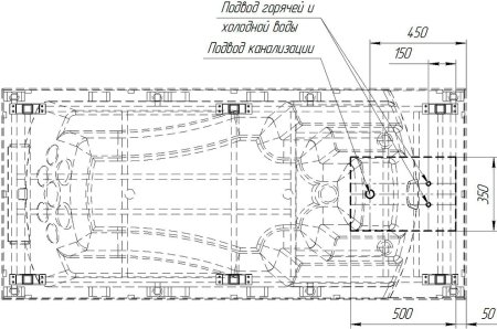 Акриловая ванна Radomir Ривьера медицинская 