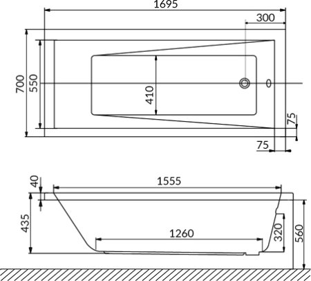Акриловая ванна Excellent Wave WAEX.WAV17.RELAX 170x70 см 