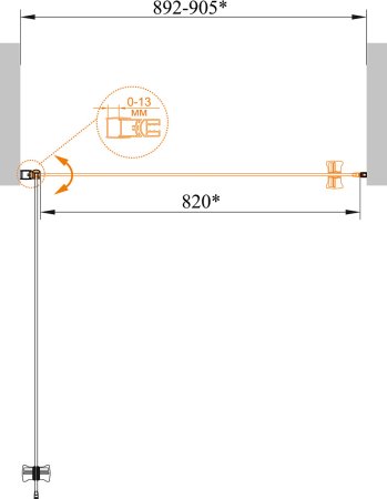 Душевая дверь в нишу Cezares ECO-O-B-1-90-P-Cr стекло punto 
