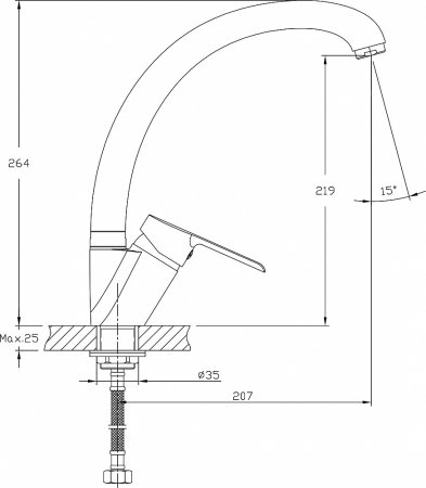 Смеситель для кухонной мойки Rush Victoria VI7135-22 