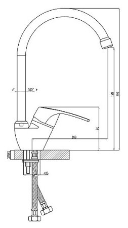 Смеситель для кухни Rossinka D D40-23 Хром 