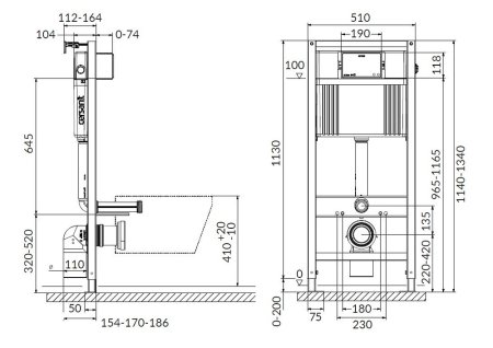 Система инсталляции для унитазов Cersanit AQUA P-IN-MZ-AQ50-SL-PN-QF-GL 