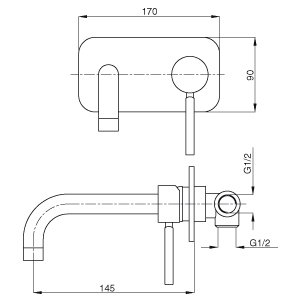Смеситель Cezares Olimp BLSM2 03/24 L для раковины 