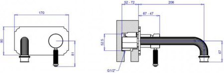 Смеситель Cezares Olimp BLSM2 03/24 L для раковины 