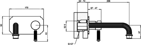 Смеситель Cezares Olimp BLSM2 03/24 L для раковины 