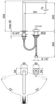 Смеситель для раковины Webert Living LV830702345, никель 