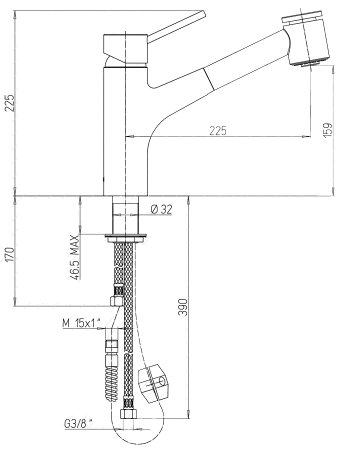 Смеситель для кухни Paini Cox 78CR576LMKM Хром 
