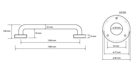 Поручень Bemeta Help program 301101504 белый, матовый 