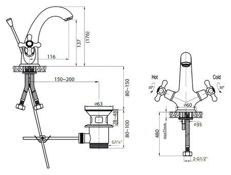 Смеситель Cezares Golf GOLF-LS1-03 для раковины 